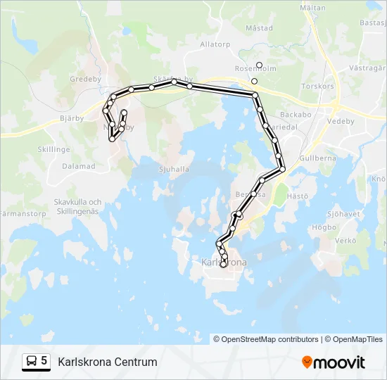 5 Bus Line Map
