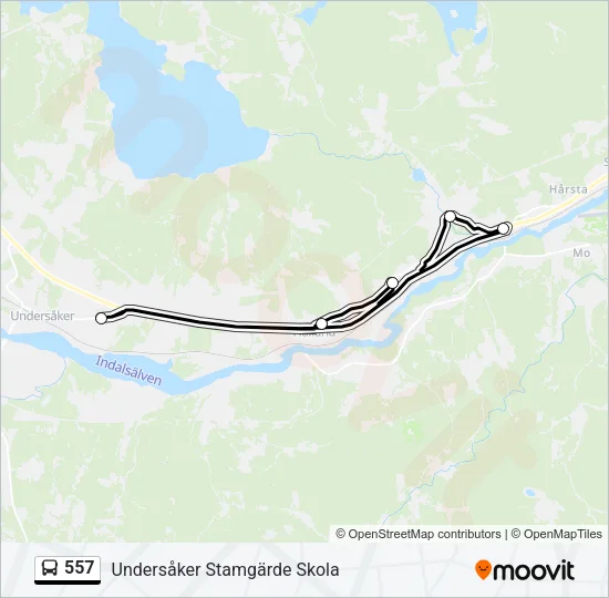 557 Bus Line Map
