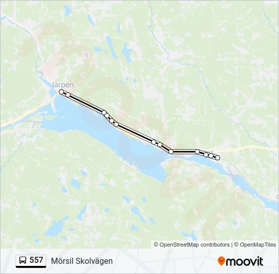 557 Bus Line Map