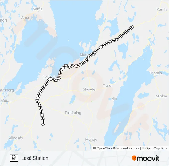 VÄSTTÅGEN Train Line Map