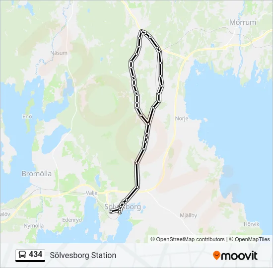 434 Bus Line Map