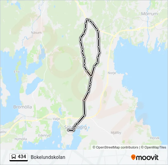 434 Bus Line Map