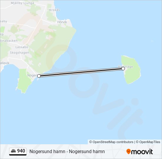 940 färja Linje karta