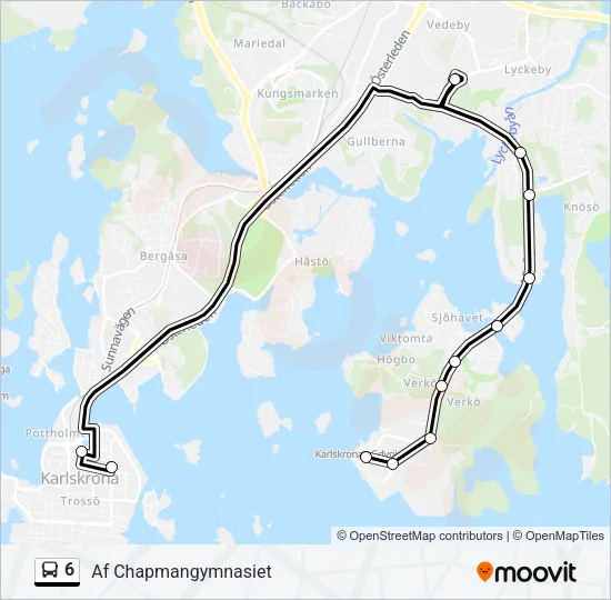 6 Bus Line Map