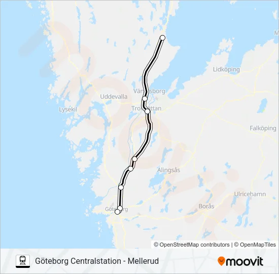VÄSTTÅGEN  Linje karta