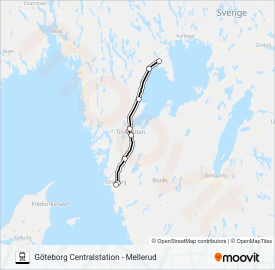 VÄSTTÅGEN  Line Map