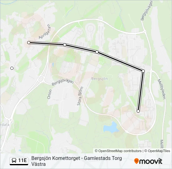 11E Bus Line Map