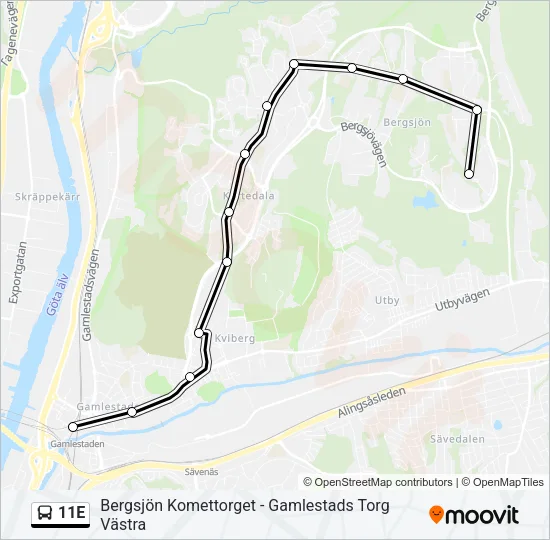 11E Bus Line Map