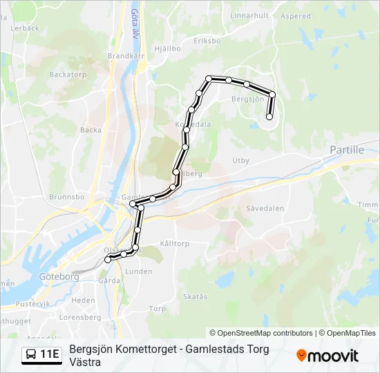11E Bus Line Map