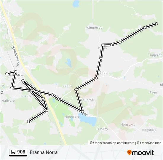 908 Bus Line Map