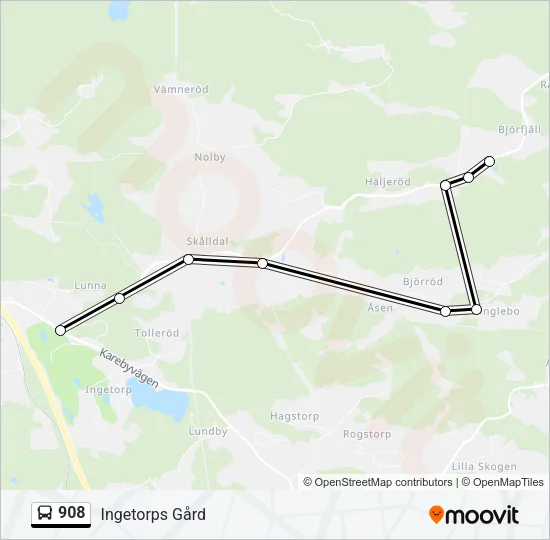 908 Bus Line Map