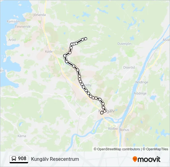 908 Bus Line Map