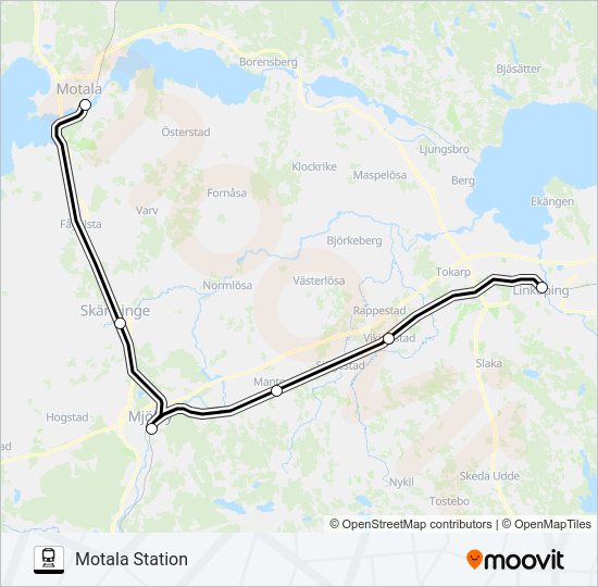 ÖSTGÖTAPENDELN train Line Map