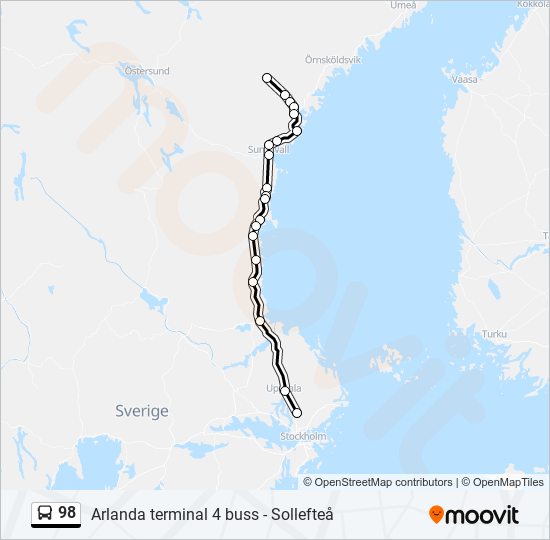 98 bus Line Map