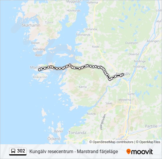 302 bus Line Map