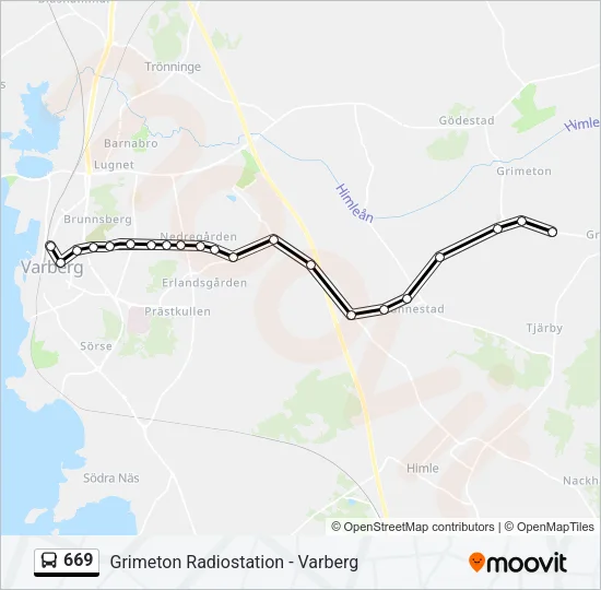 669 Bus Line Map
