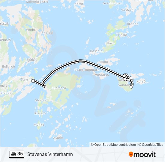 35 färja Linje karta