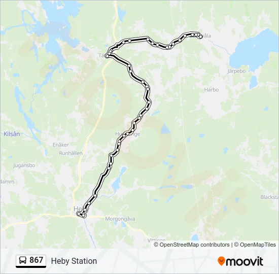 867 Bus Line Map