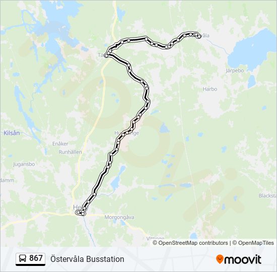 867 bus Line Map