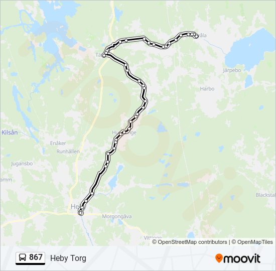 867 bus Line Map