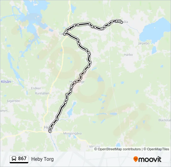 867 Bus Line Map