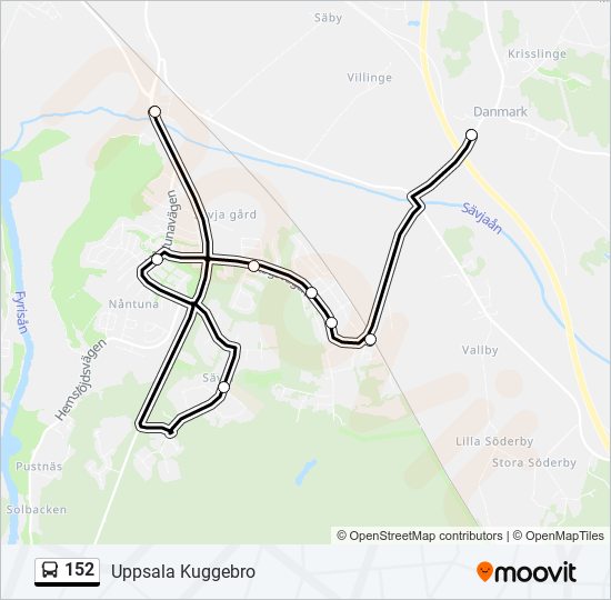 152 bus Line Map