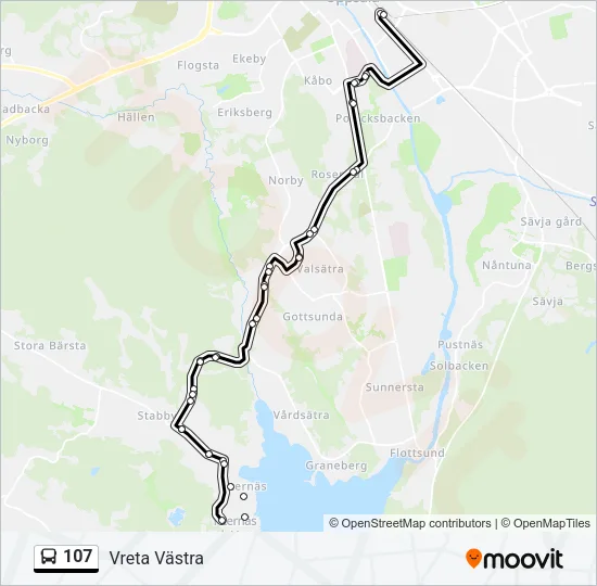 107 Bus Line Map