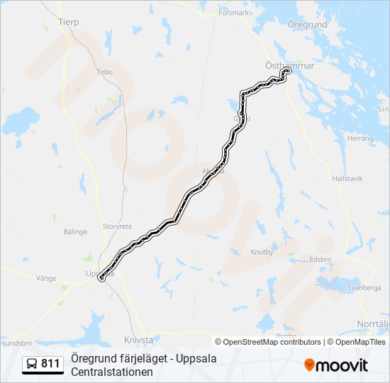 811 bus Line Map