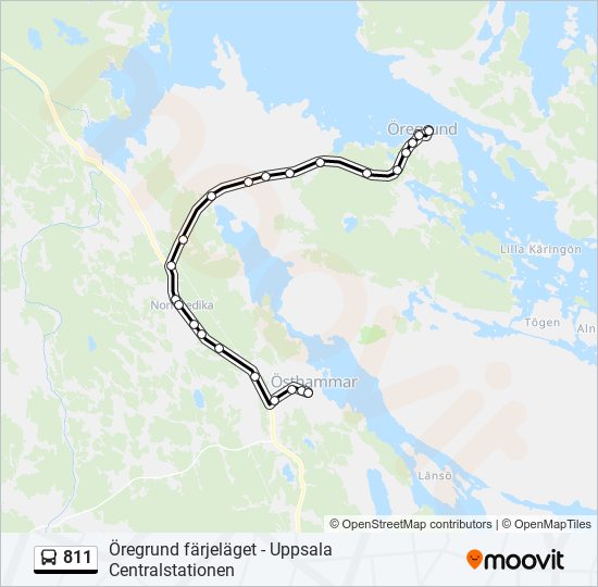 811 bus Line Map