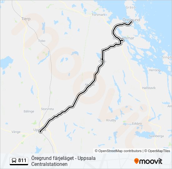 811 bus Line Map