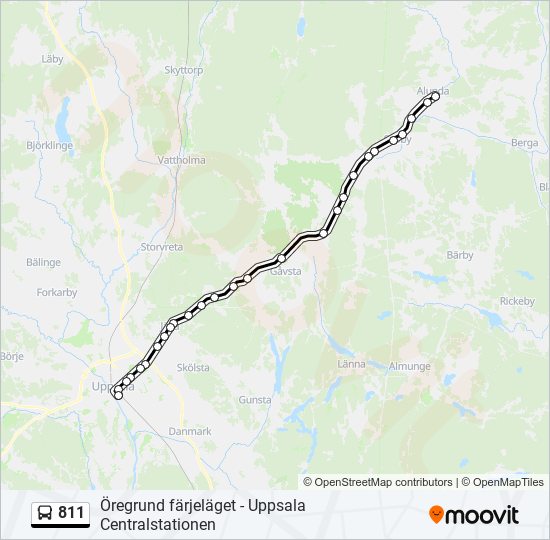 811 bus Line Map