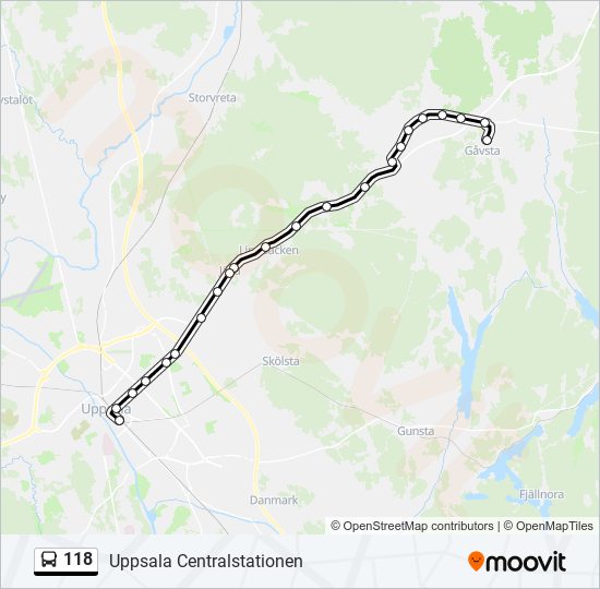 118 bus Line Map