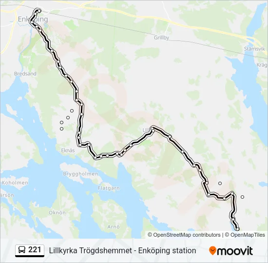 221 Bus Line Map