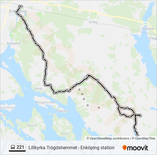 221 bus Line Map