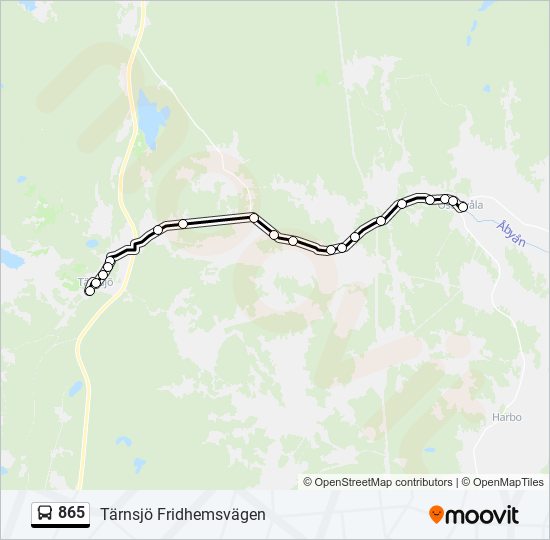 865 bus Line Map