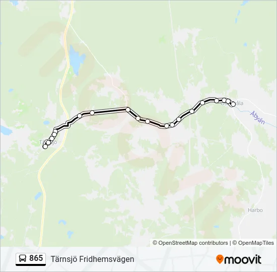 865 Bus Line Map