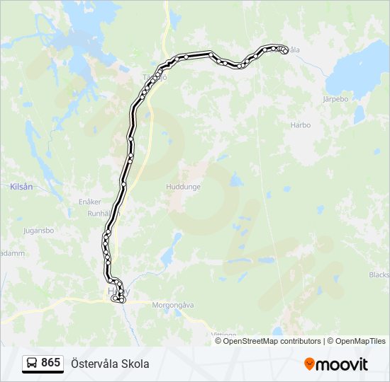 865 bus Line Map