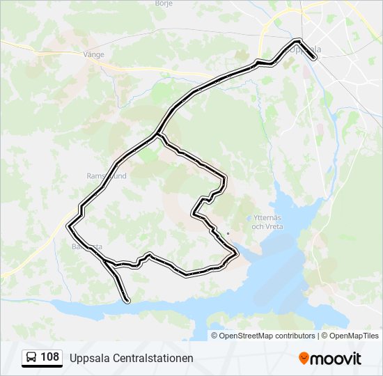 108 bus Line Map