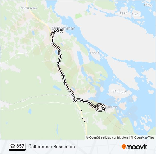 857 bus Line Map