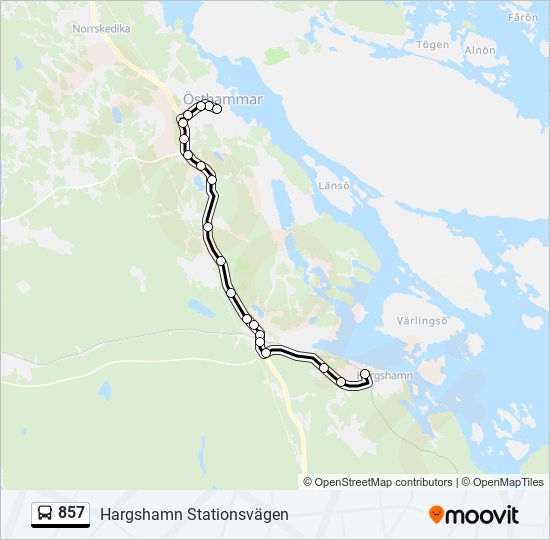 857 bus Line Map