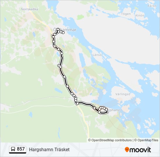 857 bus Line Map