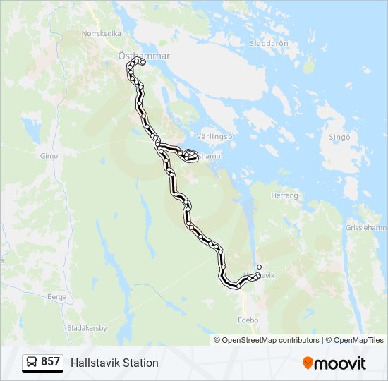 857 bus Line Map