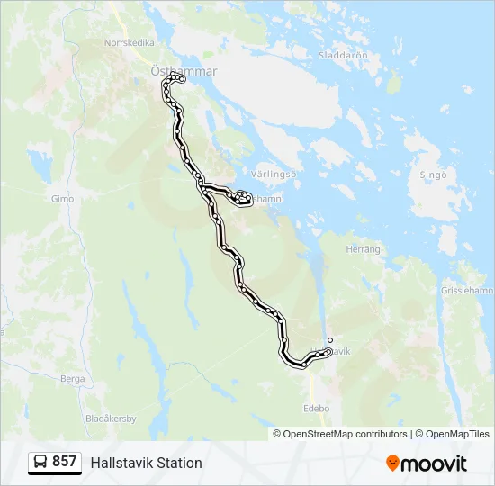 857 Bus Line Map