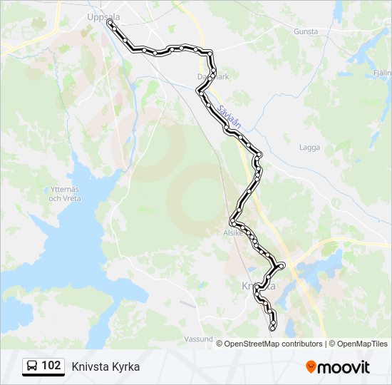 102 bus Line Map