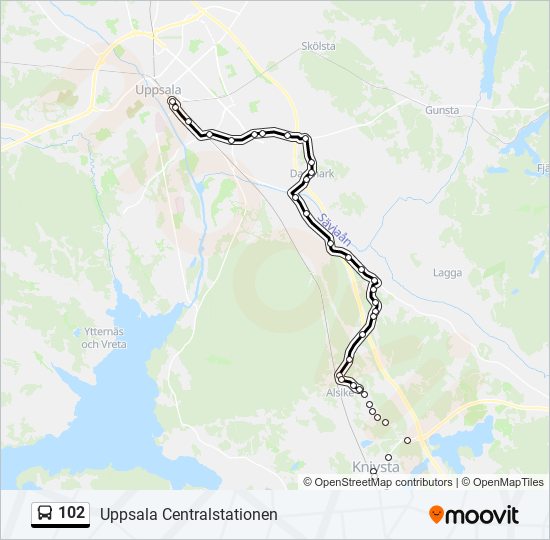 102 bus Line Map