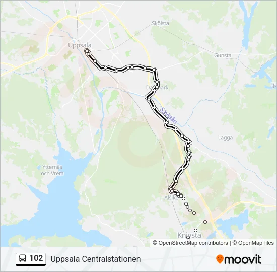 102 Bus Line Map