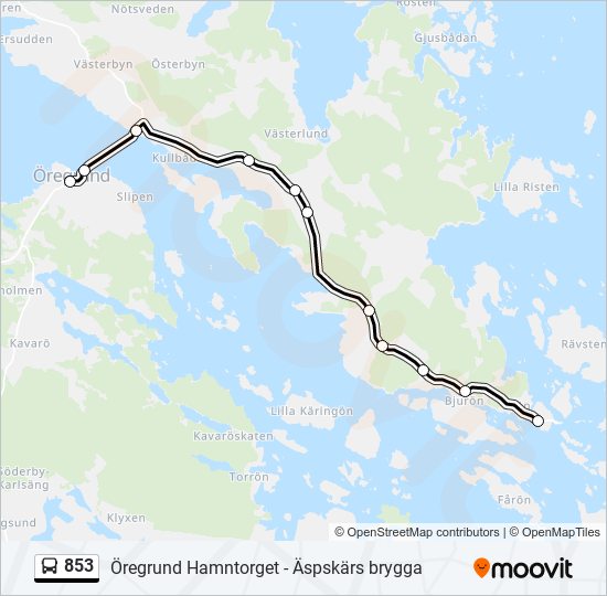 853 bus Line Map