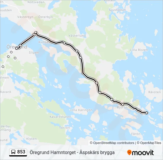 853 Bus Line Map