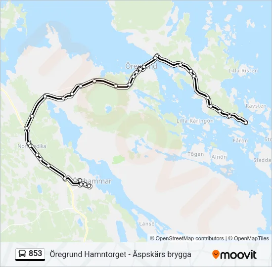 853 Bus Line Map