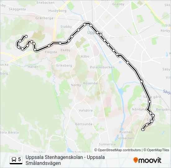 5 Bus Line Map